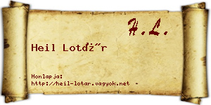 Heil Lotár névjegykártya